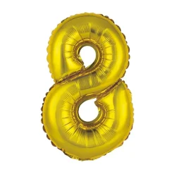 BALLON ALUMINIUM CHIFFRE 8 36CM OR