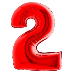 BALLON ALUMINIUM CHIFFRE 2 102CM ROUGE