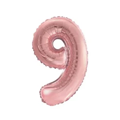 BALLON ALUMINIUM CHIFFRE 9 36CM ROSE GOLD
