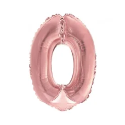 BALLON ALUMINIUM CHIFFRE 0 36CM ROSE GOLD