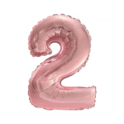 BALLON ALUMINIUM CHIFFRE 2 36CM ROSE GOLD