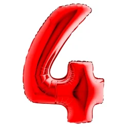 BALLON ALUMINIUM CHIFFRE 4 102CM ROUGE