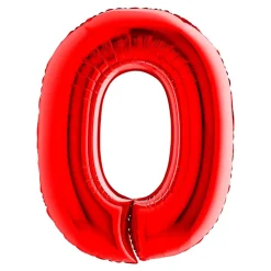 BALLON ALUMINIUM CHIFFRE 0 102CM ROUGE