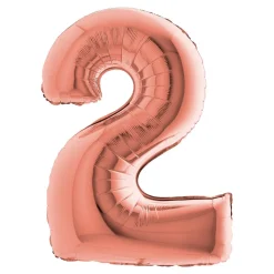 BALLON ALUMINIUM CHIFFRE 2 102CM ROSE GOLD