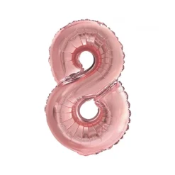 BALLON ALUMINIUM CHIFFRE 8 36CM ROSE GOLD