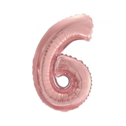 BALLON ALUMINIUM CHIFFRE 6 36CM ROSE GOLD