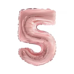 BALLON ALUMINIUM CHIFFRE 5 36CM ROSE GOLD