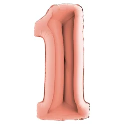 BALLON ALUMINIUM CHIFFRE 1 102CM ROSE GOLD