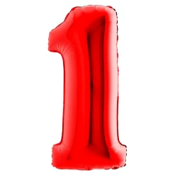 BALLON ALUMINIUM CHIFFRE 1 102CM ROUGE