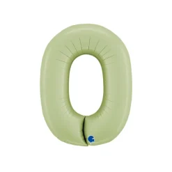 BALLON ALUMINIUM CHIFFRE 0 102CM VERT OLIVE