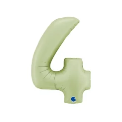 BALLON ALUMINIUM CHIFFRE 4 102CM VERT OLIVE