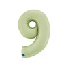 BALLON ALUMINIUM CHIFFRE 9 102CM VERT OLIVE
