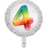 BALLON ALUMINIUM CHIFFRE 4 ÂGE 45CM MULTICOLORE