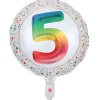 BALLON ALUMINIUM CHIFFRE 5 ÂGE 45CM MULTICOLORE