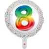 BALLON ALUMINIUM CHIFFRE 8 ÂGE 45CM MULTICOLORE