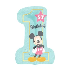 BALLON ALUMINIUM CHIFFRE 1 MICKEY 48X71CM BLEU
