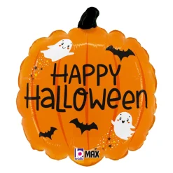BALLON ALUMINIUM CITROUILLE HALLOWEEN 34X39CM