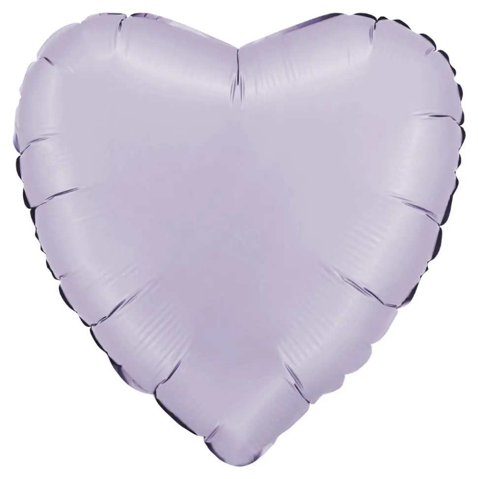 BALLON ALUMINIUM COEUR 46CM LILAS SATIN