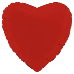 BALLON ALUMINIUM COEUR 46CM ROUGE MAT