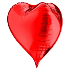 BALLON ALUMINIUM COEUR 3D 41X43X39CM ROUGE