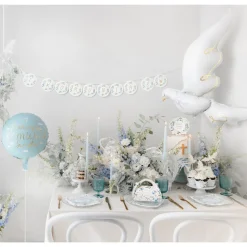 BALLON ALUMINIUM COLOMBE GRACIEUSE 62X90CM BLANC