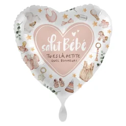 BALLON ALUMINIUM CUR BÉBÉ FILLE BONHEUR 43CM
