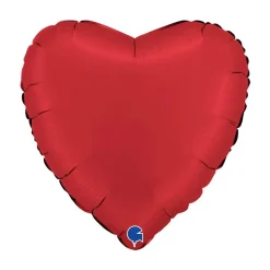 BALLON ALUMINIUM CUR 46CM ROUGE SATIN