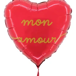BALLON ALUMINIUM CUR DOUBLE FACE AMOUR 46CM ROUGE
