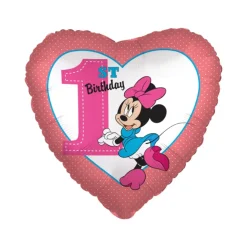 BALLON ALUMINIUM CUR 1ER ANNIVERSAIRE MINNIE 43CM