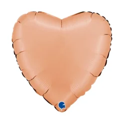 BALLON ALUMINIUM C?'UR SATIN 46CM PÊCHE