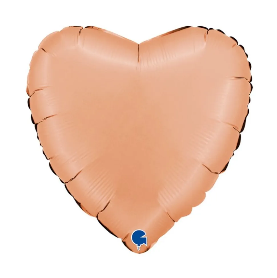 BALLON ALUMINIUM C?'UR SATIN 46CM PÊCHE