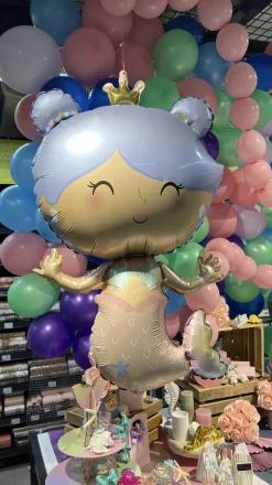 BALLON ALUMINIUM FIGURINE SIRÈNE PRINCESSE 48X79CM