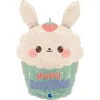 BALLON ALUMINIUM FORME CUPCAKE LAPIN 38X59CM
