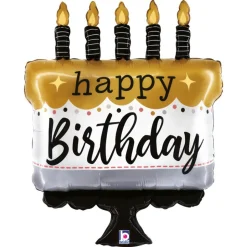 BALLON ALUMINIUM FORME GÂTEAU ANNIVERSAIRE 56X71CM