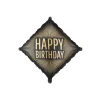 BALLON ALUMINIUM FORME LOSANGE BIRTHDAY 46CM NOIR