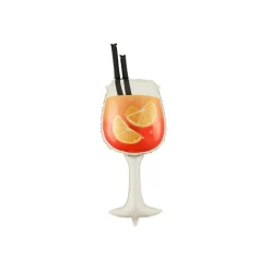 BALLON ALUMINIUM FORME VERRE 34X100CM ORANGE