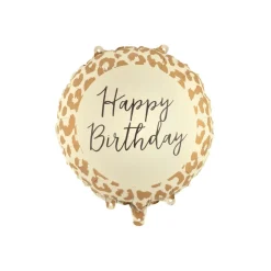 BALLON ALUMINIUM HAPPY BIRTHDAY LÉOPARD PEAU 35CM