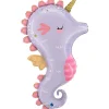 BALLON ALUMINIUM HIPPOCAMPE MAGIQUE 52X90CM LILAS