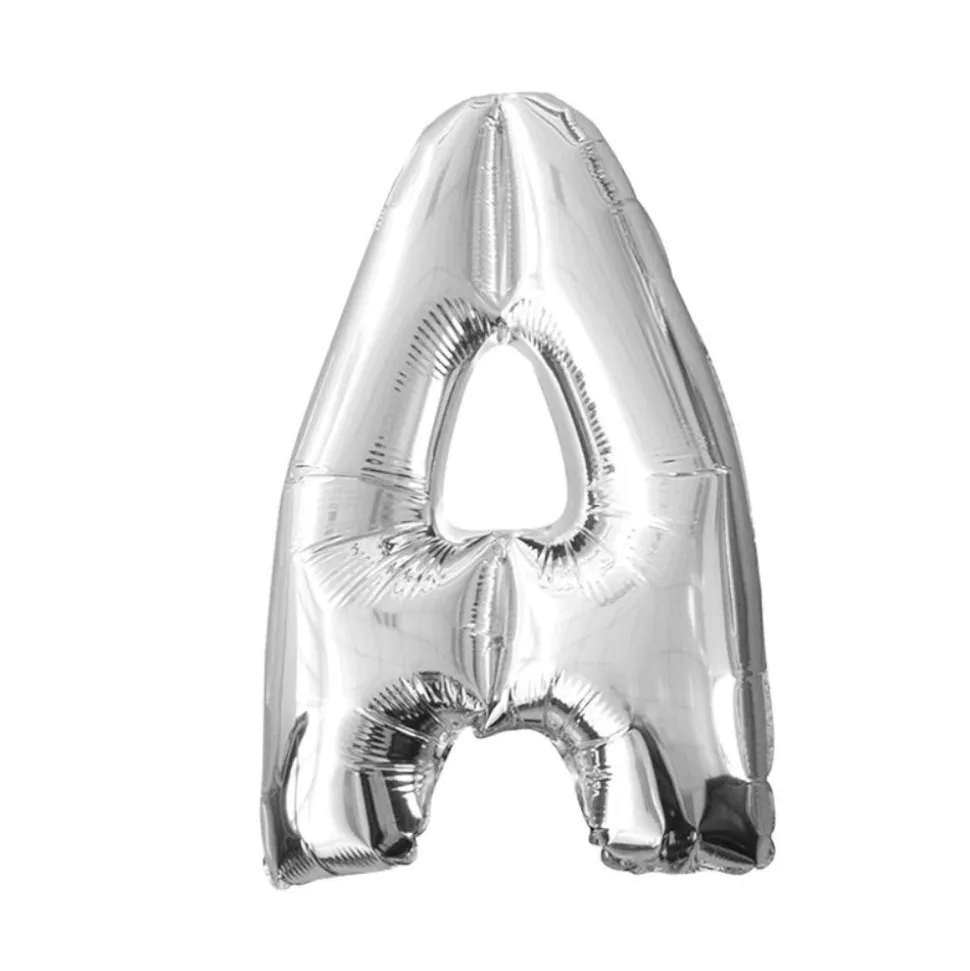 BALLON ALUMINIUM LETTRE A 36CM ARGENT