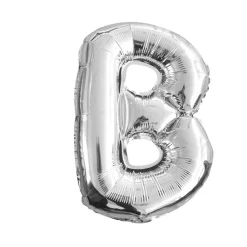 BALLON ALUMINIUM LETTRE B 36CM ARGENT