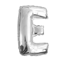 BALLON ALUMINIUM LETTRE E 36CM ARGENT