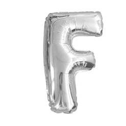 BALLON ALUMINIUM LETTRE F 36CM ARGENT