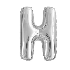 BALLON ALUMINIUM LETTRE H 36CM ARGENT