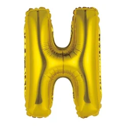 BALLON ALUMINIUM LETTRE H 36CM OR