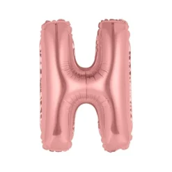 BALLON ALUMINIUM LETTRE H 36CM ROSE GOLD