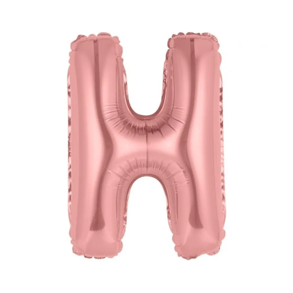 BALLON ALUMINIUM LETTRE H 36CM ROSE GOLD