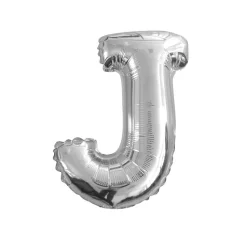 BALLON ALUMINIUM LETTRE J 36CM ARGENT