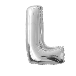 BALLON ALUMINIUM LETTRE L 36CM ARGENT