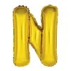 BALLON ALUMINIUM LETTRE N 36CM OR