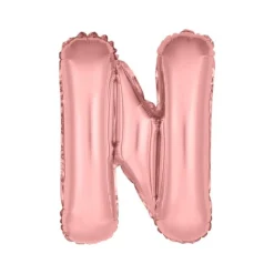 BALLON ALUMINIUM LETTRE N 36CM ROSE GOLD